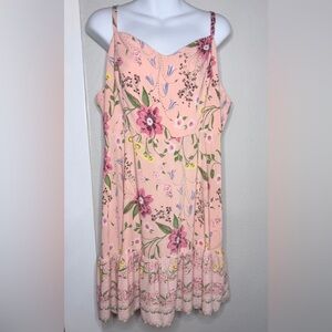NWOT Old Navy Pink Floral Spaghetti Strap Dress Women Size XXL